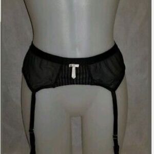 PM5507 Black Striped POUR MOI 'Promise' Suspender Belt Size M Medium